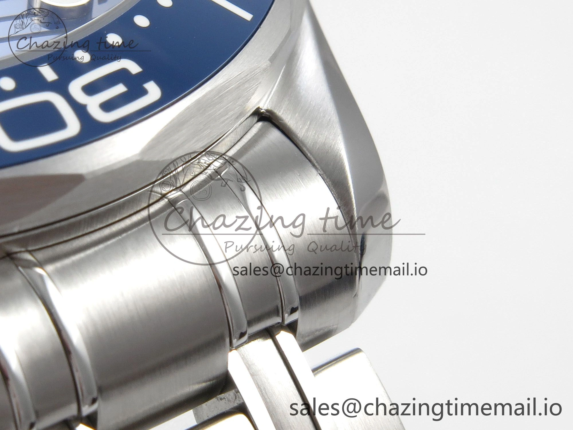 SmoothTexture Seamaster Diver 300M Black Ceramic Bezel V4 VSF 1:1 Best Edition Blue Dial On SS Bracelet Super Clone Asian 7655