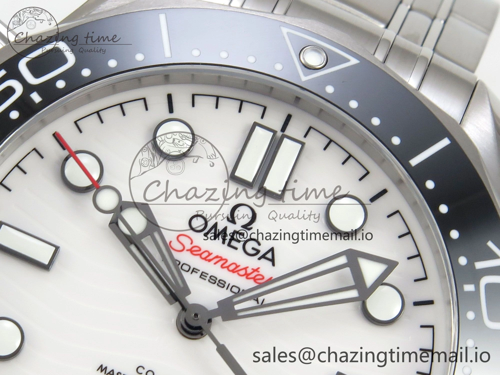 OdorResistant Seamaster Diver 300M Black Ceramic Bezel V4 VSF 1:1 Best Edition White Dial On SS Bracelet Super Clone Asian 7654