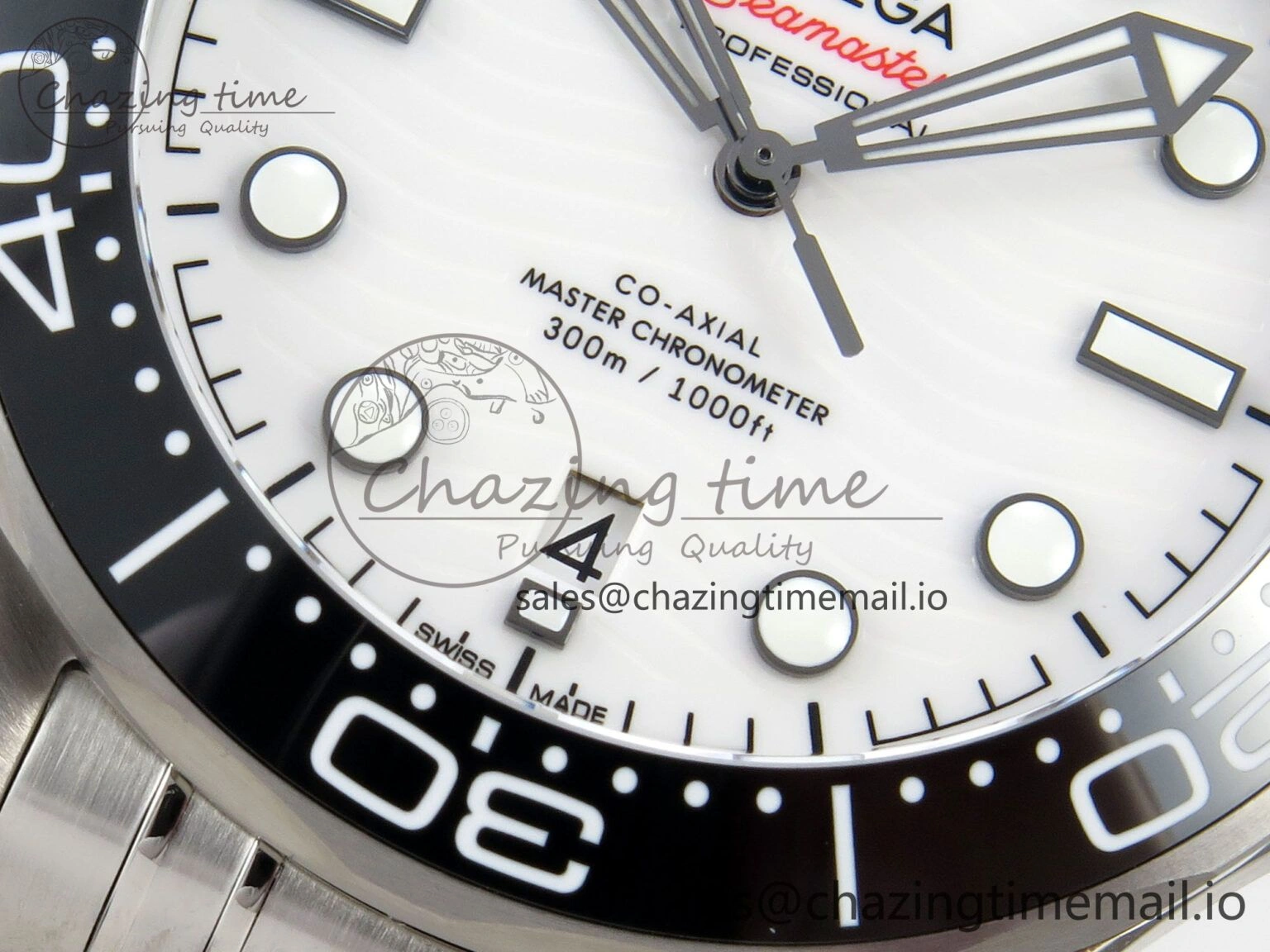 OdorResistant Seamaster Diver 300M Black Ceramic Bezel V4 VSF 1:1 Best Edition White Dial On SS Bracelet Super Clone Asian 7654