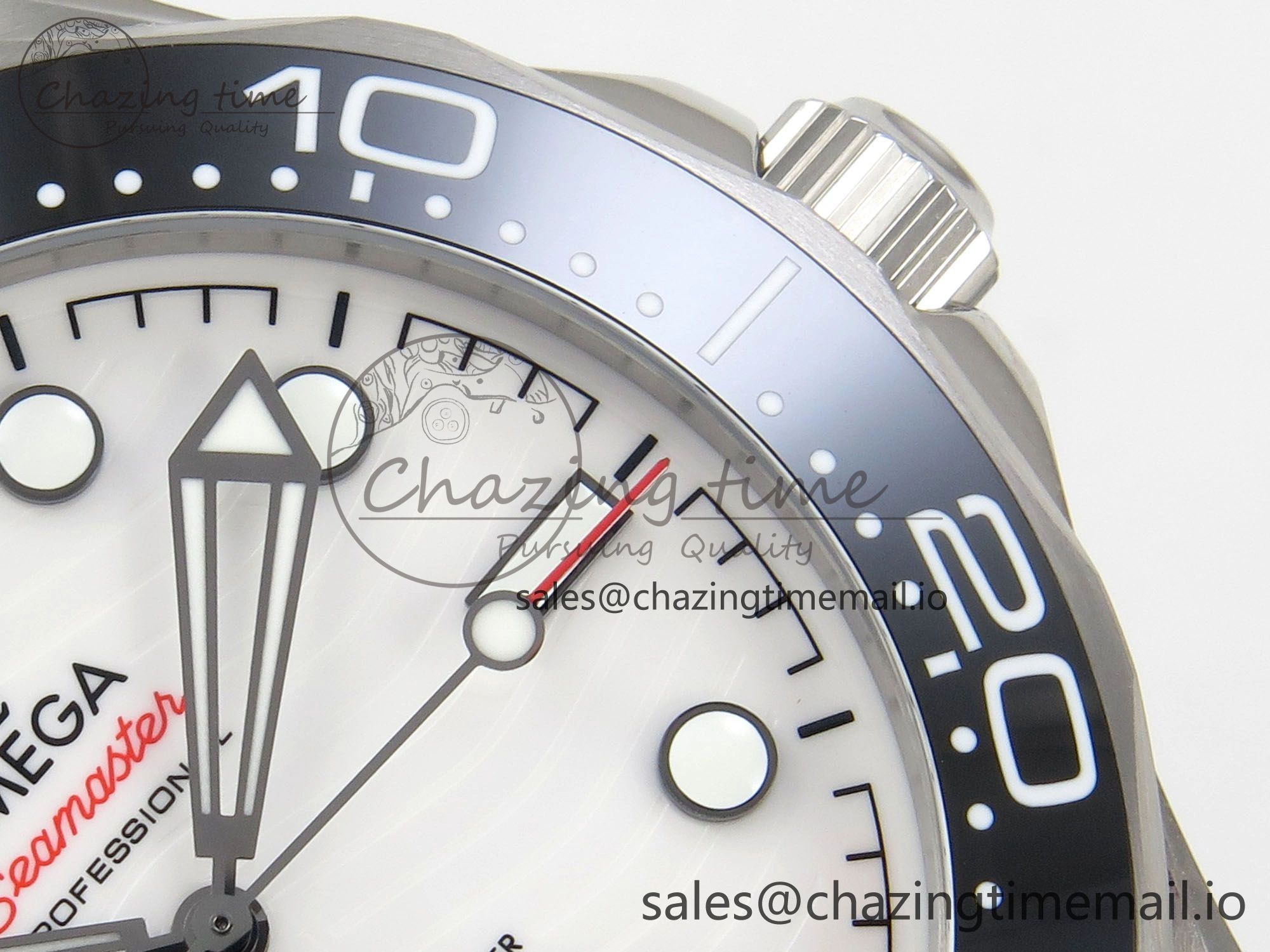 OdorResistant Seamaster Diver 300M Black Ceramic Bezel V4 VSF 1:1 Best Edition White Dial On SS Bracelet Super Clone Asian 7654