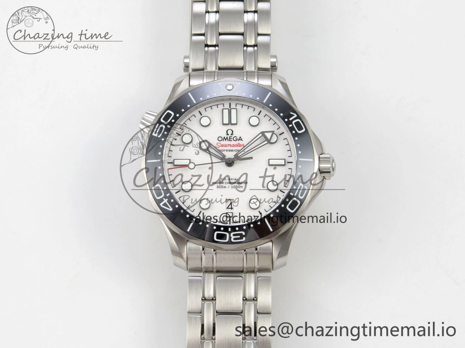 OdorResistant Seamaster Diver 300M Black Ceramic Bezel V4 VSF 1:1 Best Edition White Dial On SS Bracelet Super Clone Asian 7654