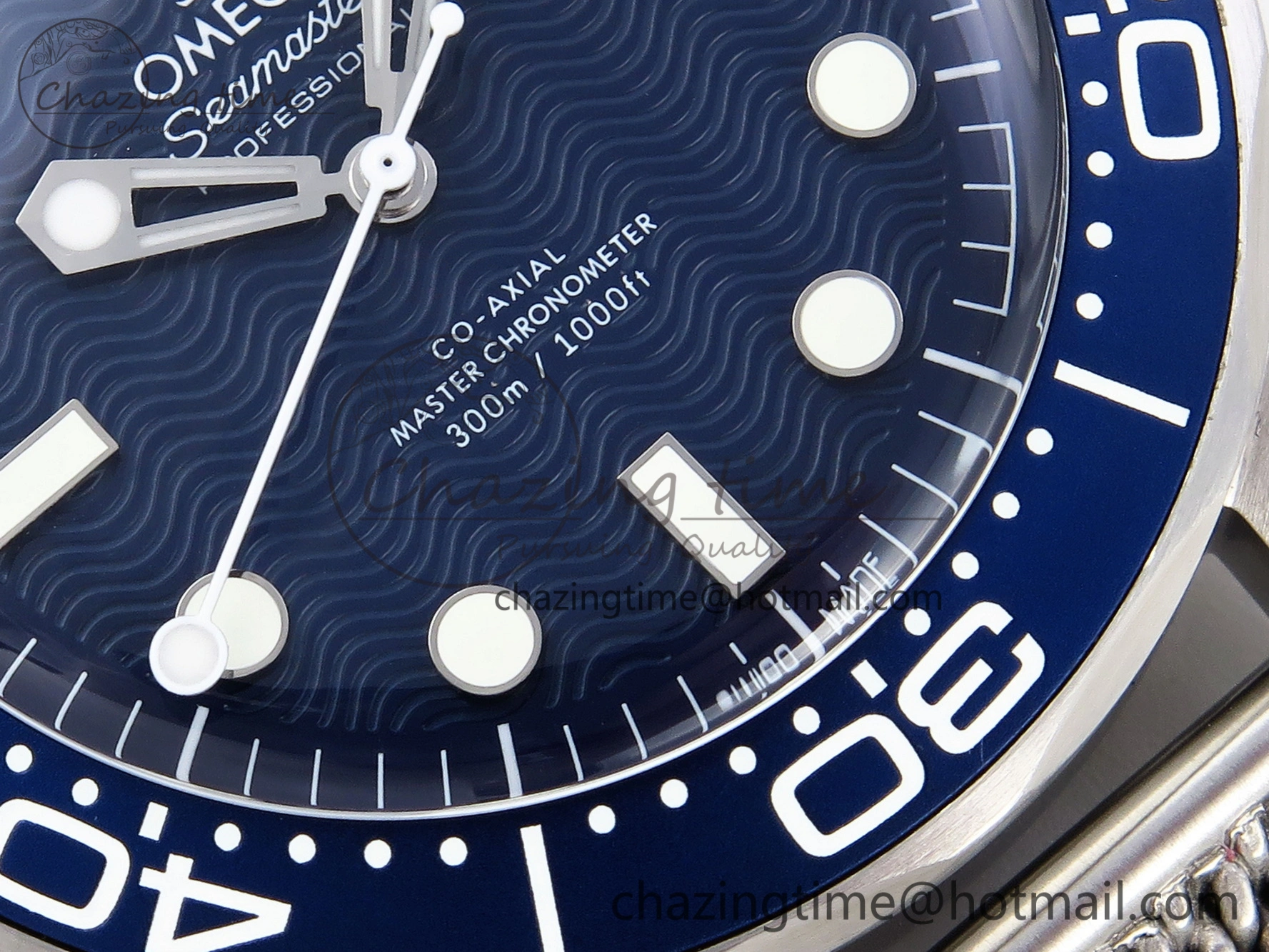 Comfortable Seamaster Diver 300M James Bond 007 60th Anniversary VSF 1:1 Best Edition  Blue Dial on Mesh Bracelet A 7782