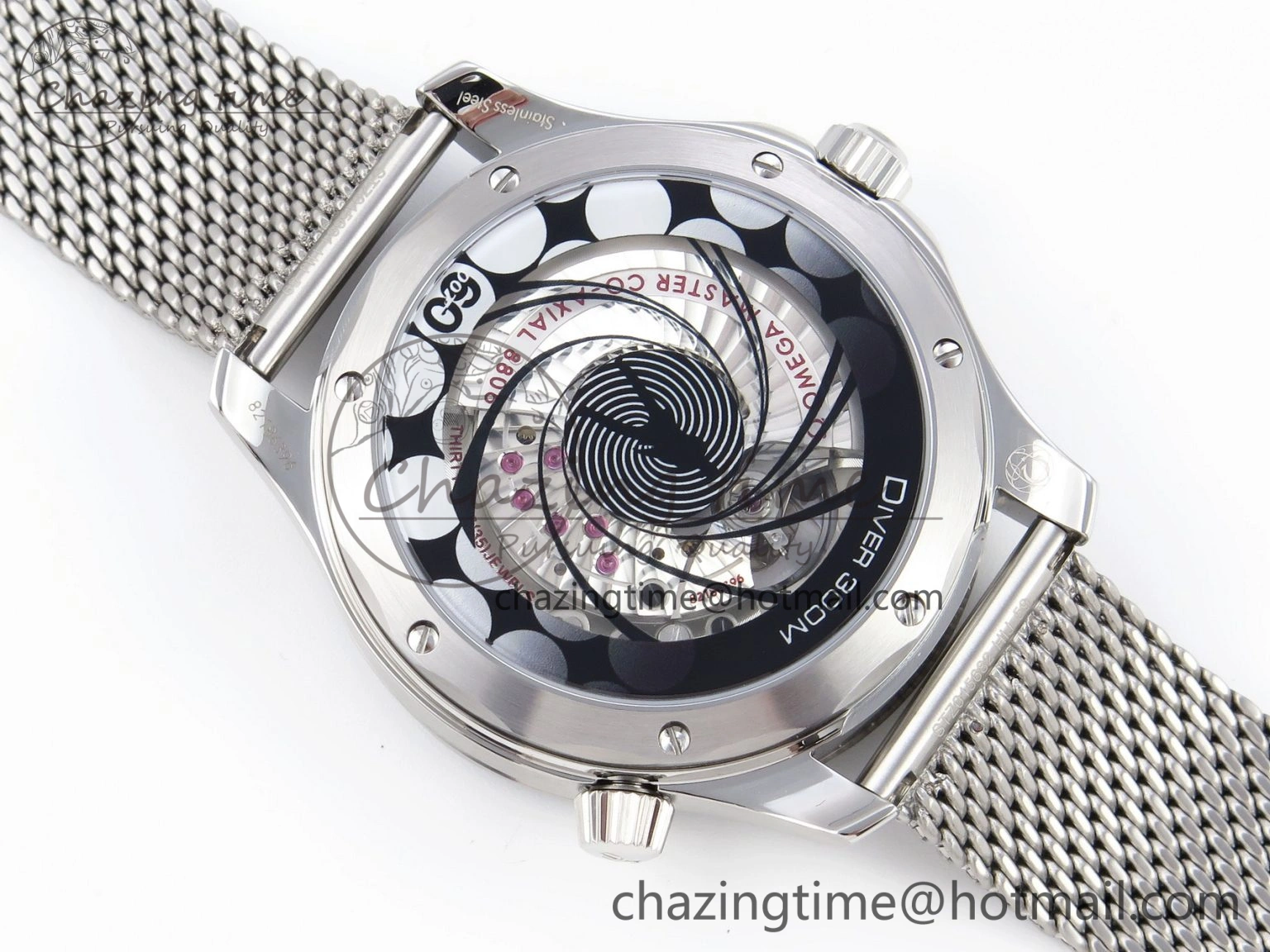 Comfortable Seamaster Diver 300M James Bond 007 60th Anniversary VSF 1:1 Best Edition  Blue Dial on Mesh Bracelet A 7782