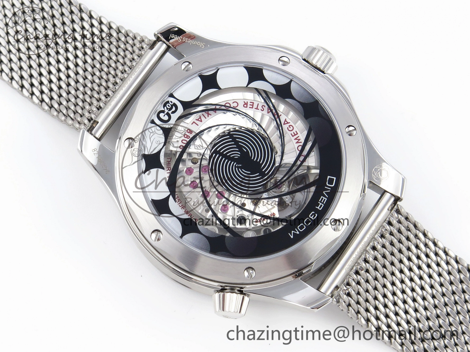 Comfortable Seamaster Diver 300M James Bond 007 60th Anniversary VSF 1:1 Best Edition  Blue Dial on Mesh Bracelet A 7782