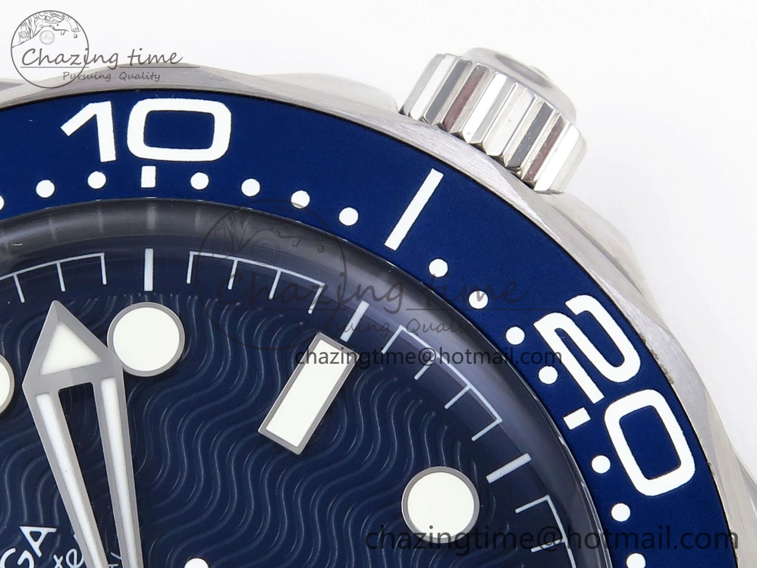 Comfortable Seamaster Diver 300M James Bond 007 60th Anniversary VSF 1:1 Best Edition  Blue Dial on Mesh Bracelet A 7782