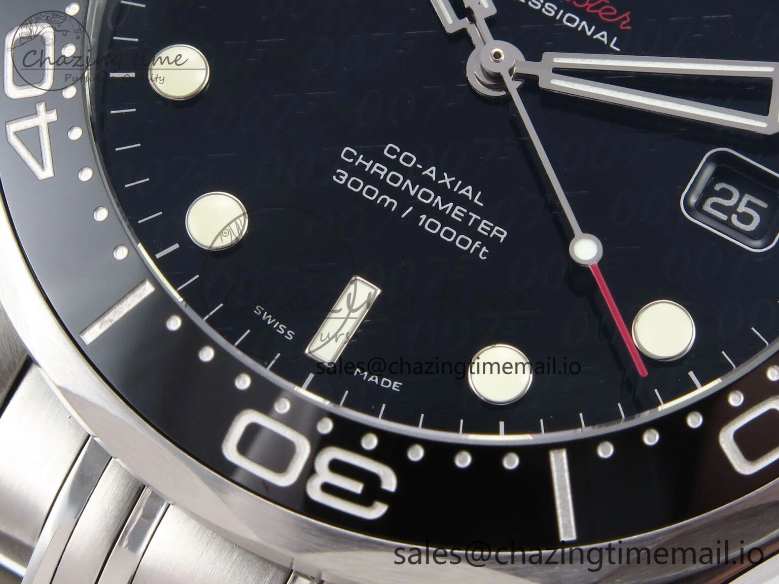 Seamaster Diver 300M OMF 1:1 Best Edition Black Ceramic Black 007 Dial on SS Bracelet A FreshLook 7707