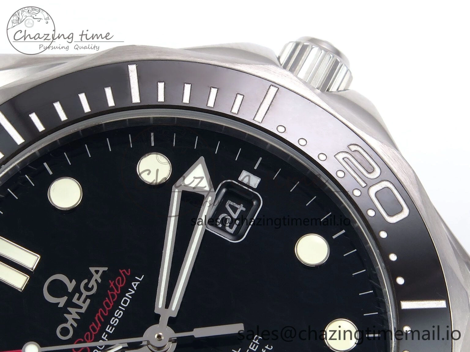 Seamaster Diver 300M OMF 1:1 Best Edition Black Ceramic Black 007 Dial on SS Bracelet A FreshLook 7707