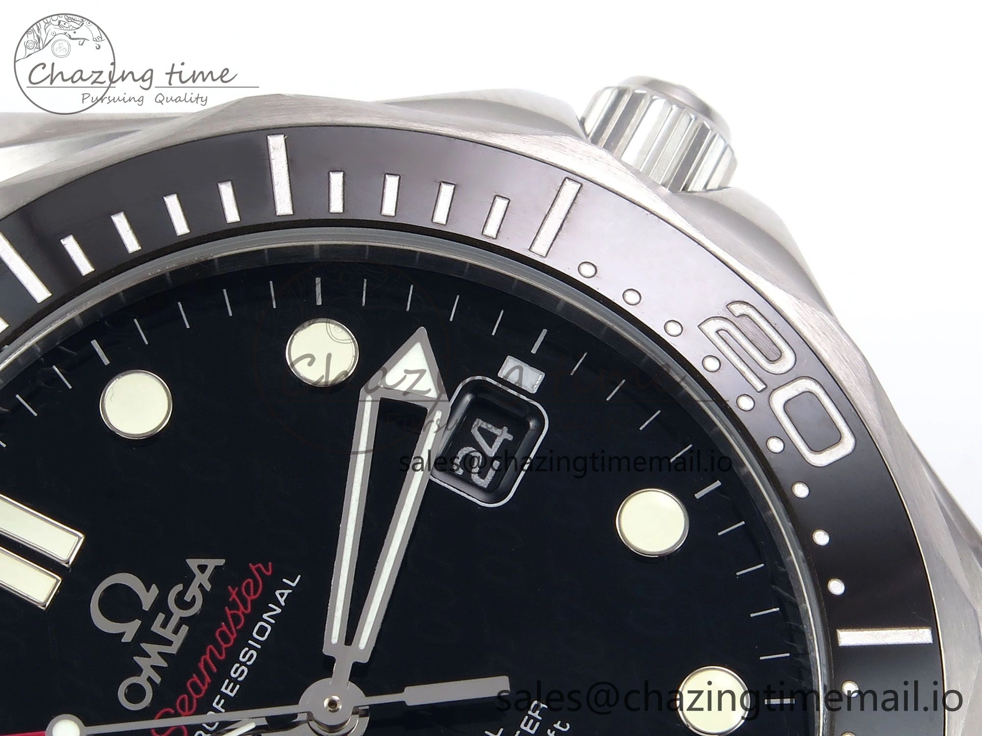 Seamaster Diver 300M OMF 1:1 Best Edition Black Ceramic Black 007 Dial on SS Bracelet A FreshLook 7707