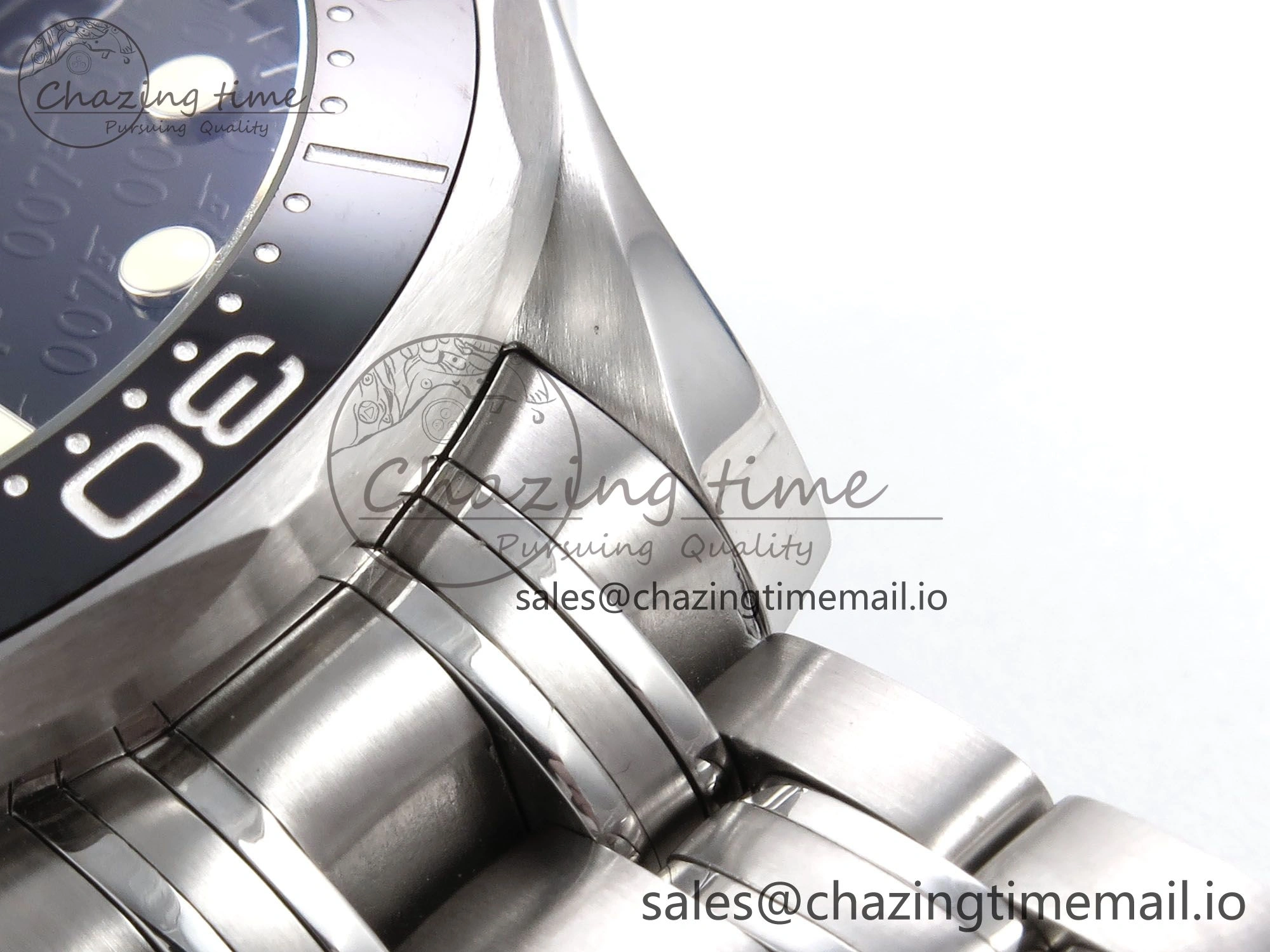 Seamaster Diver 300M OMF 1:1 Best Edition Black Ceramic Black 007 Dial on SS Bracelet A FreshLook 7707