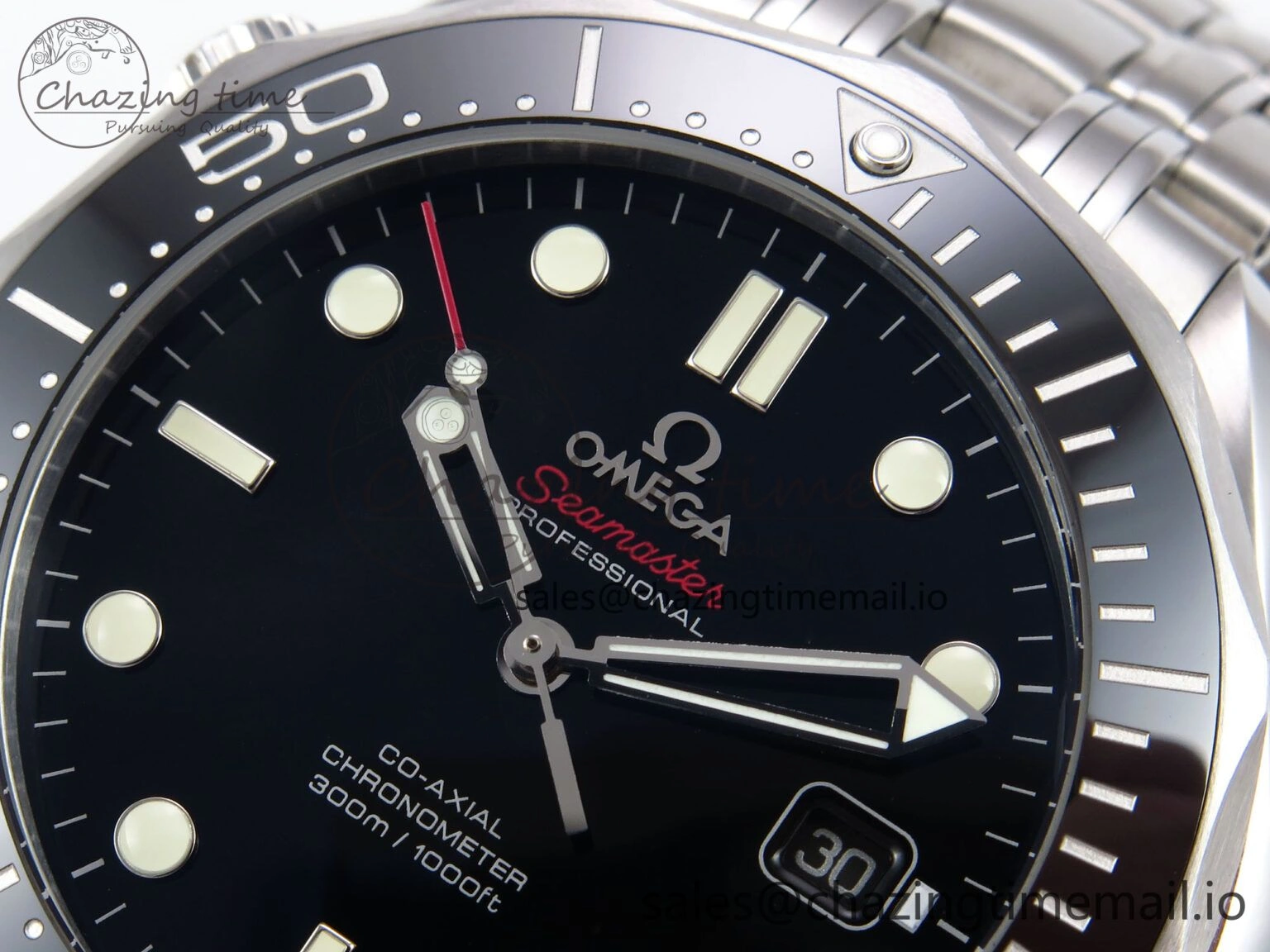 Seamaster Diver 300M OMF 1:1 Best Edition Black Ceramic Black Dial on SS Bracelet A Reliable 7708