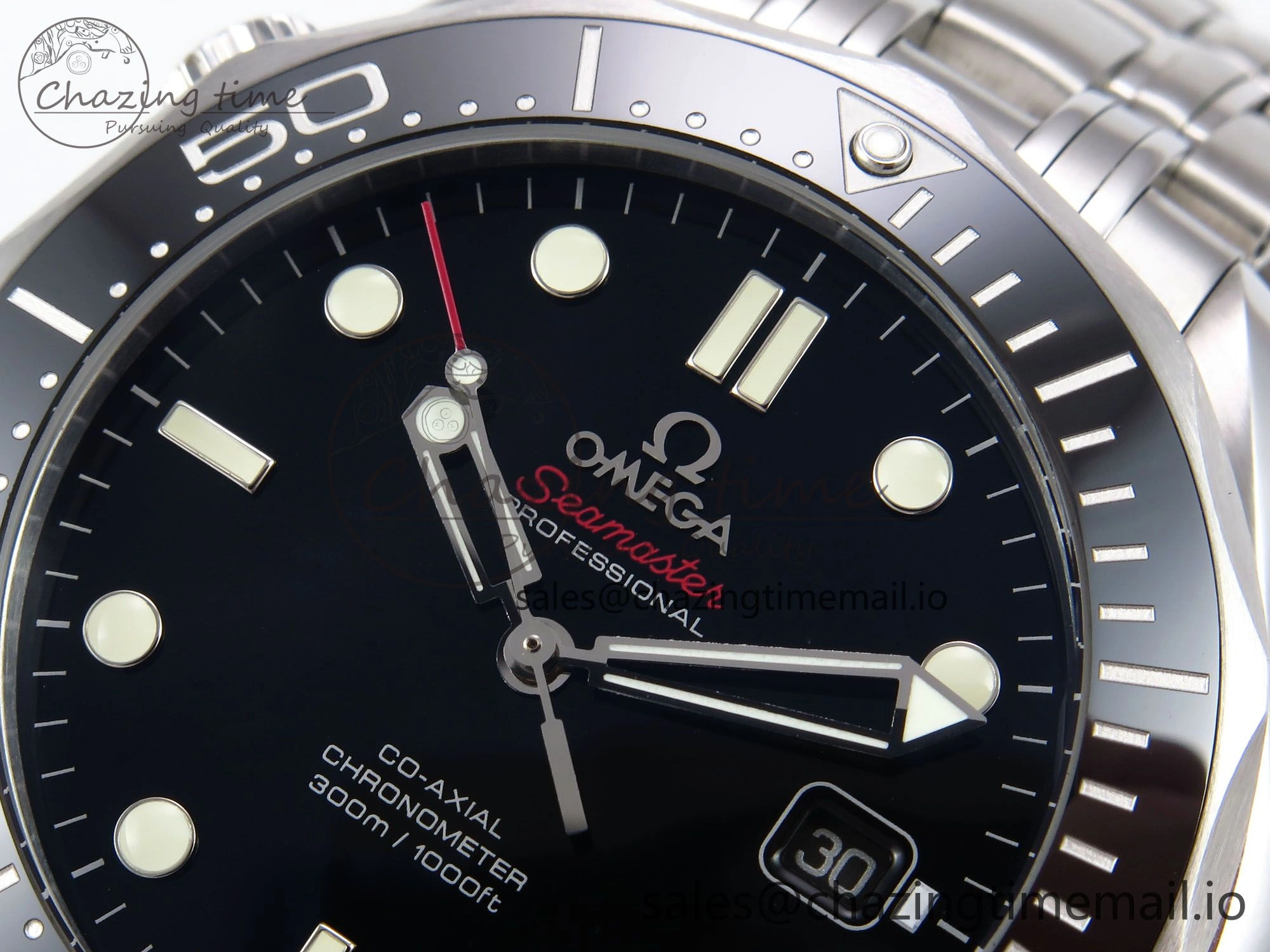 Seamaster Diver 300M OMF 1:1 Best Edition Black Ceramic Black Dial on SS Bracelet A Reliable 7708