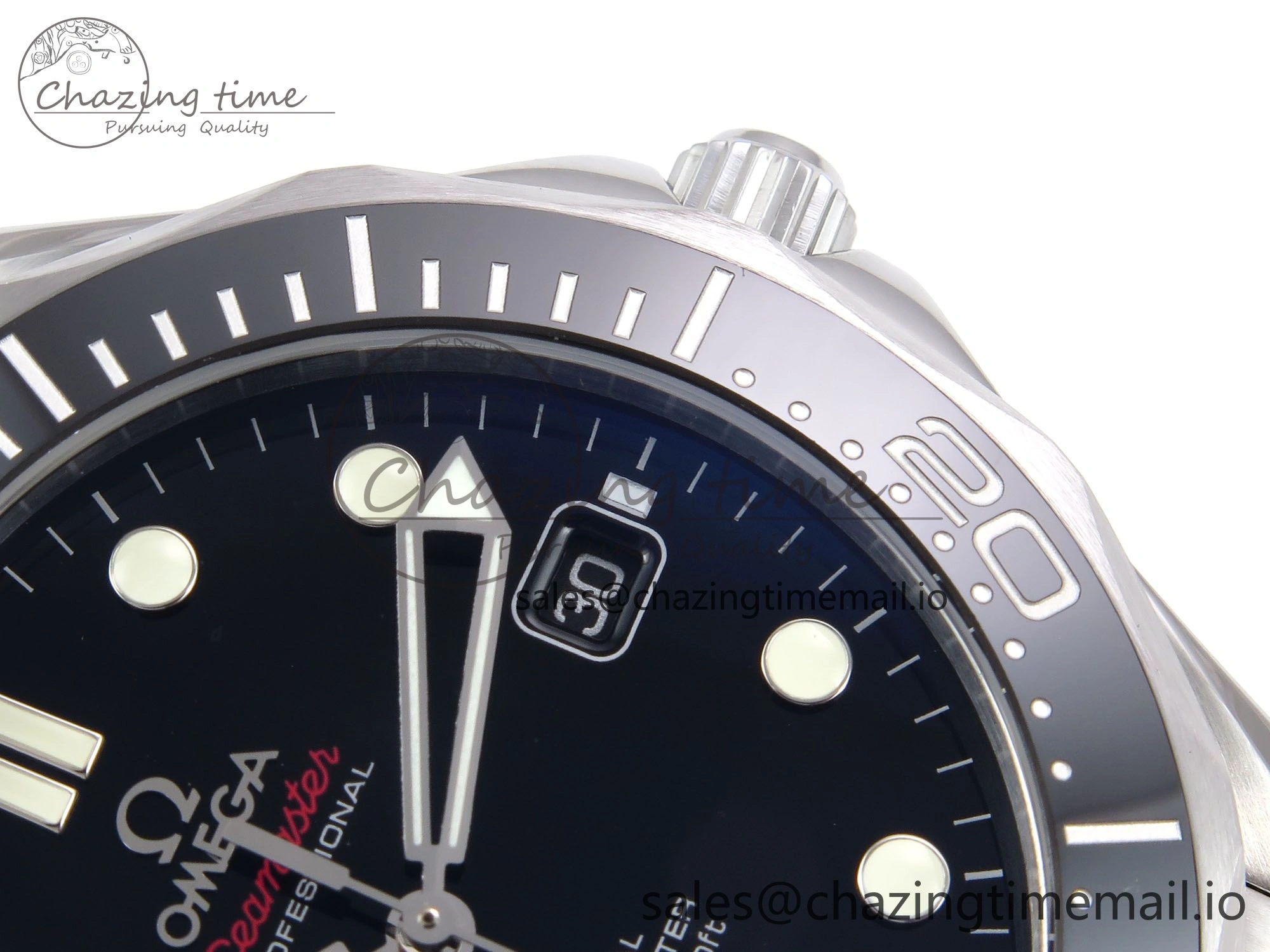 Seamaster Diver 300M OMF 1:1 Best Edition Black Ceramic Black Dial on SS Bracelet A Reliable 7708