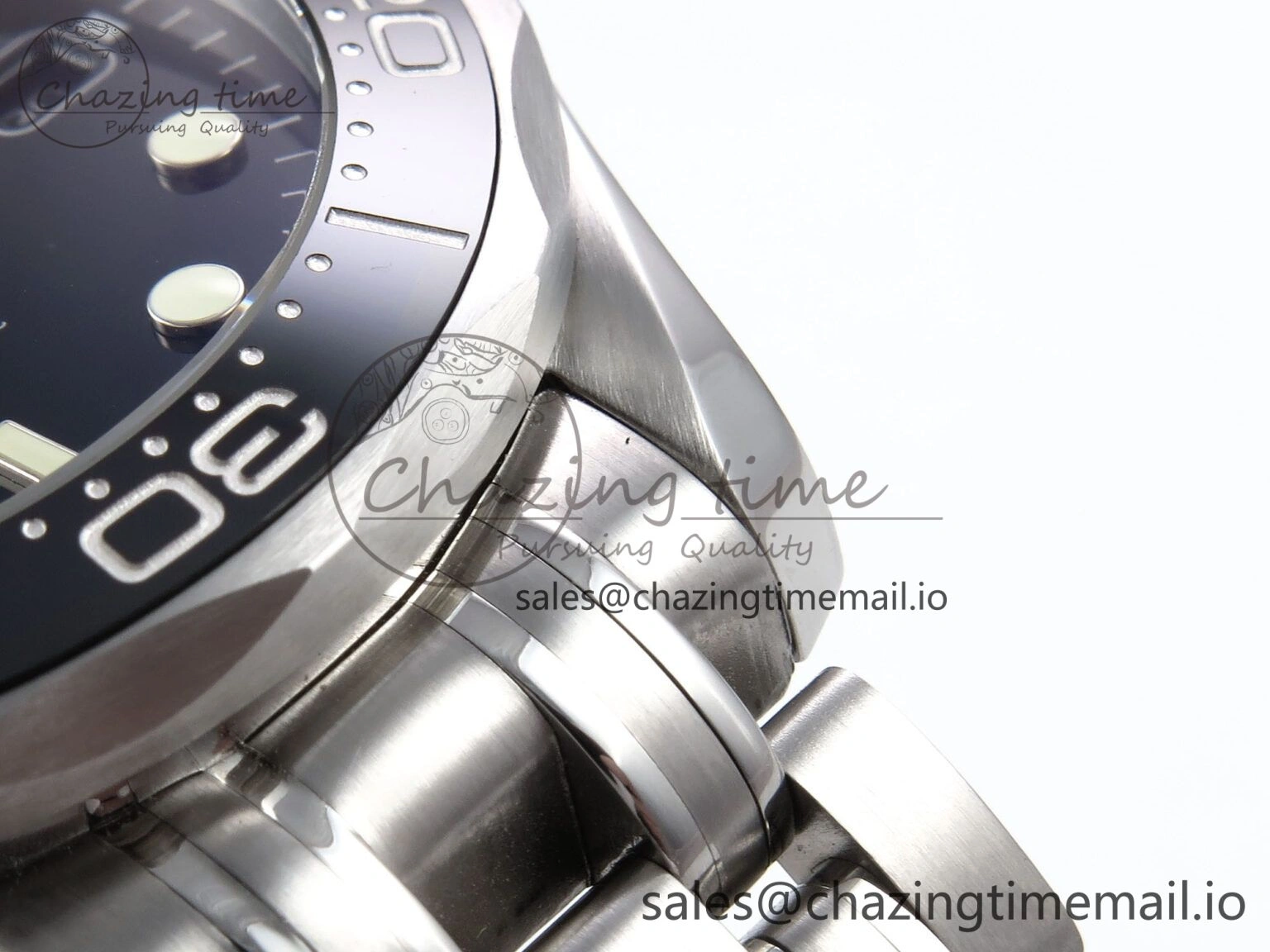 Seamaster Diver 300M OMF 1:1 Best Edition Black Ceramic Black Dial on SS Bracelet A Reliable 7708