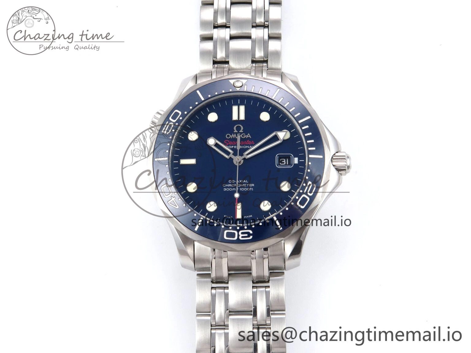 Modern Seamaster Diver 300M OMF 1:1 Best Edition Blue Ceramic Blue Dial on SS Bracelet A 7706