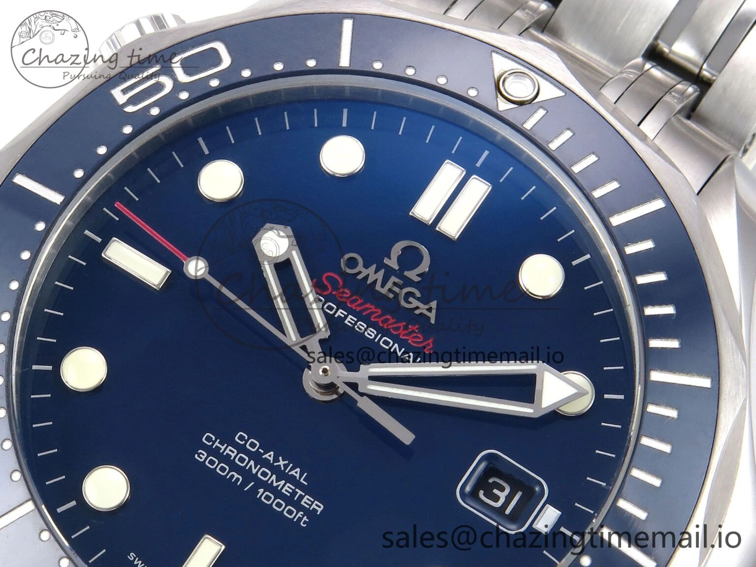 Modern Seamaster Diver 300M OMF 1:1 Best Edition Blue Ceramic Blue Dial on SS Bracelet A 7706