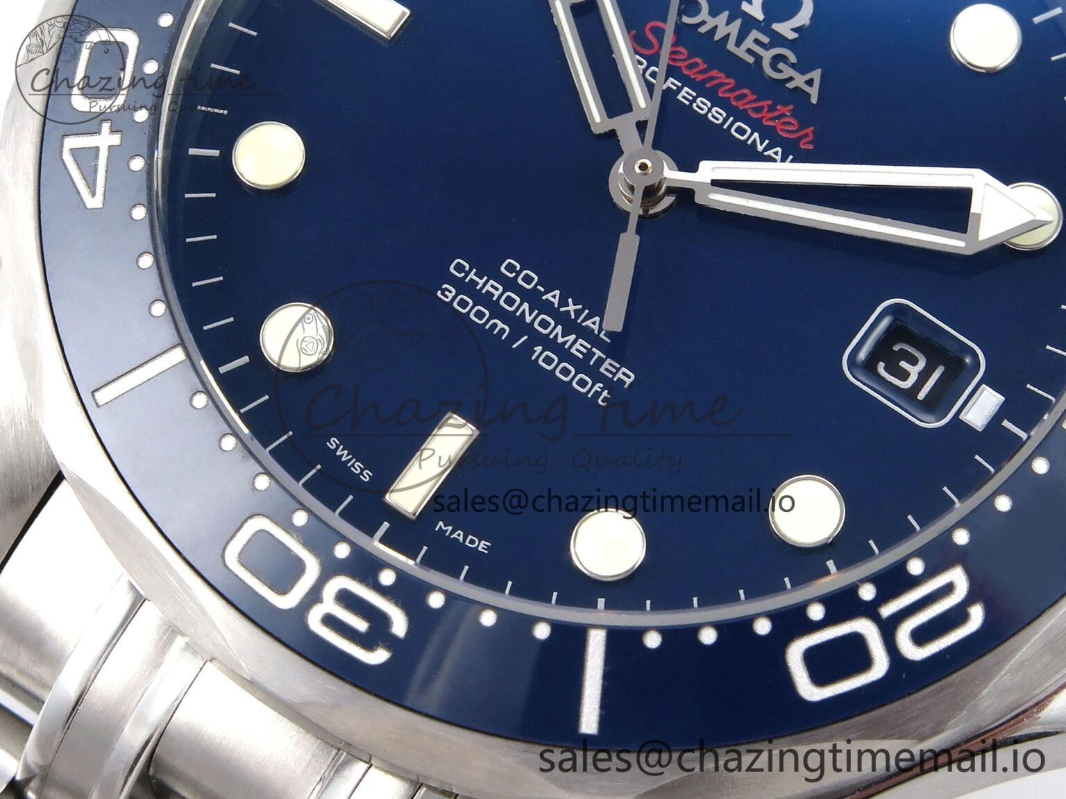 Modern Seamaster Diver 300M OMF 1:1 Best Edition Blue Ceramic Blue Dial on SS Bracelet A 7706
