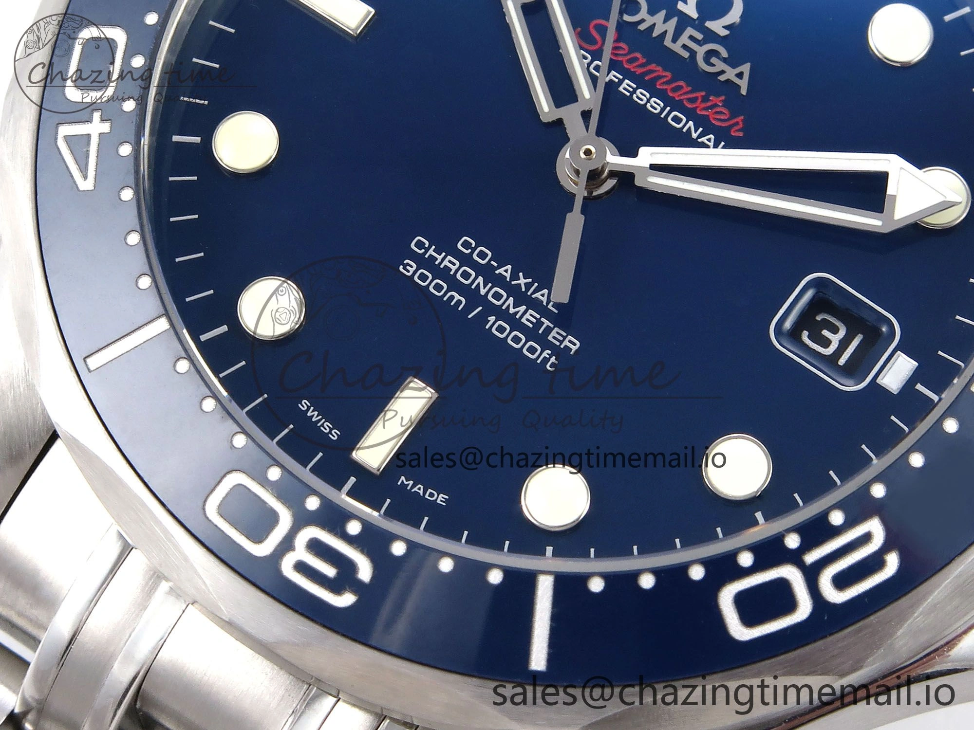 Modern Seamaster Diver 300M OMF 1:1 Best Edition Blue Ceramic Blue Dial on SS Bracelet A 7706