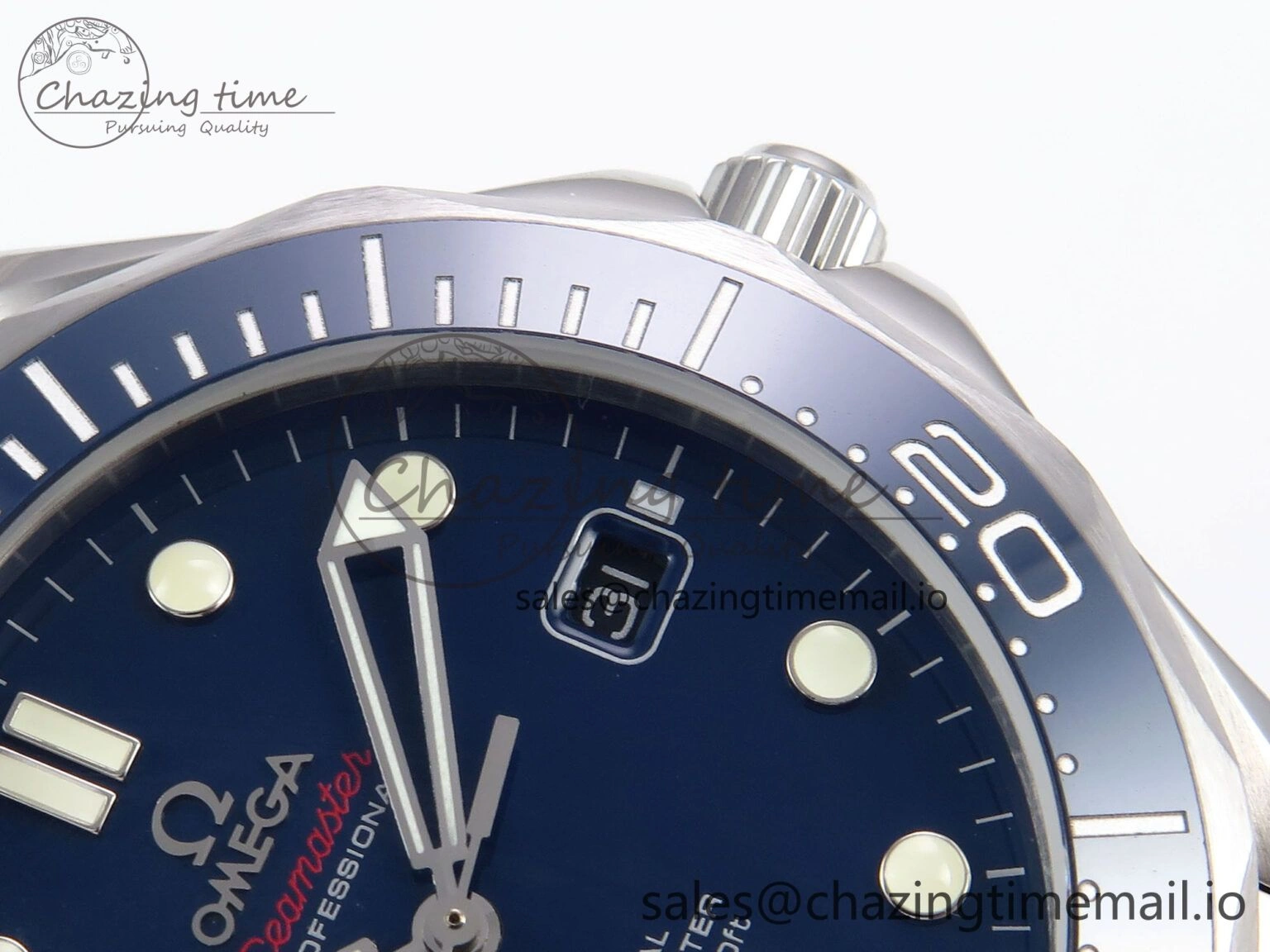 Modern Seamaster Diver 300M OMF 1:1 Best Edition Blue Ceramic Blue Dial on SS Bracelet A 7706