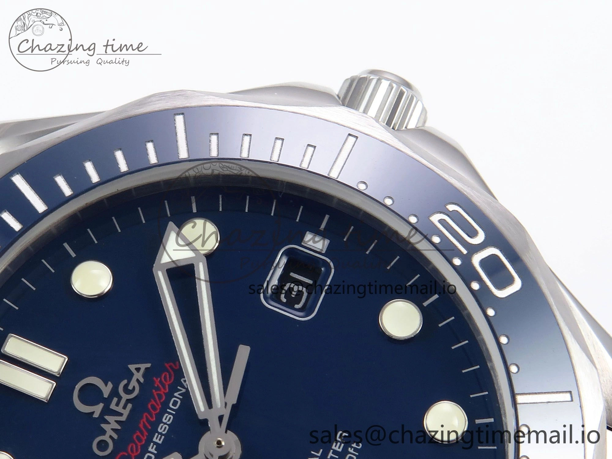 Modern Seamaster Diver 300M OMF 1:1 Best Edition Blue Ceramic Blue Dial on SS Bracelet A 7706