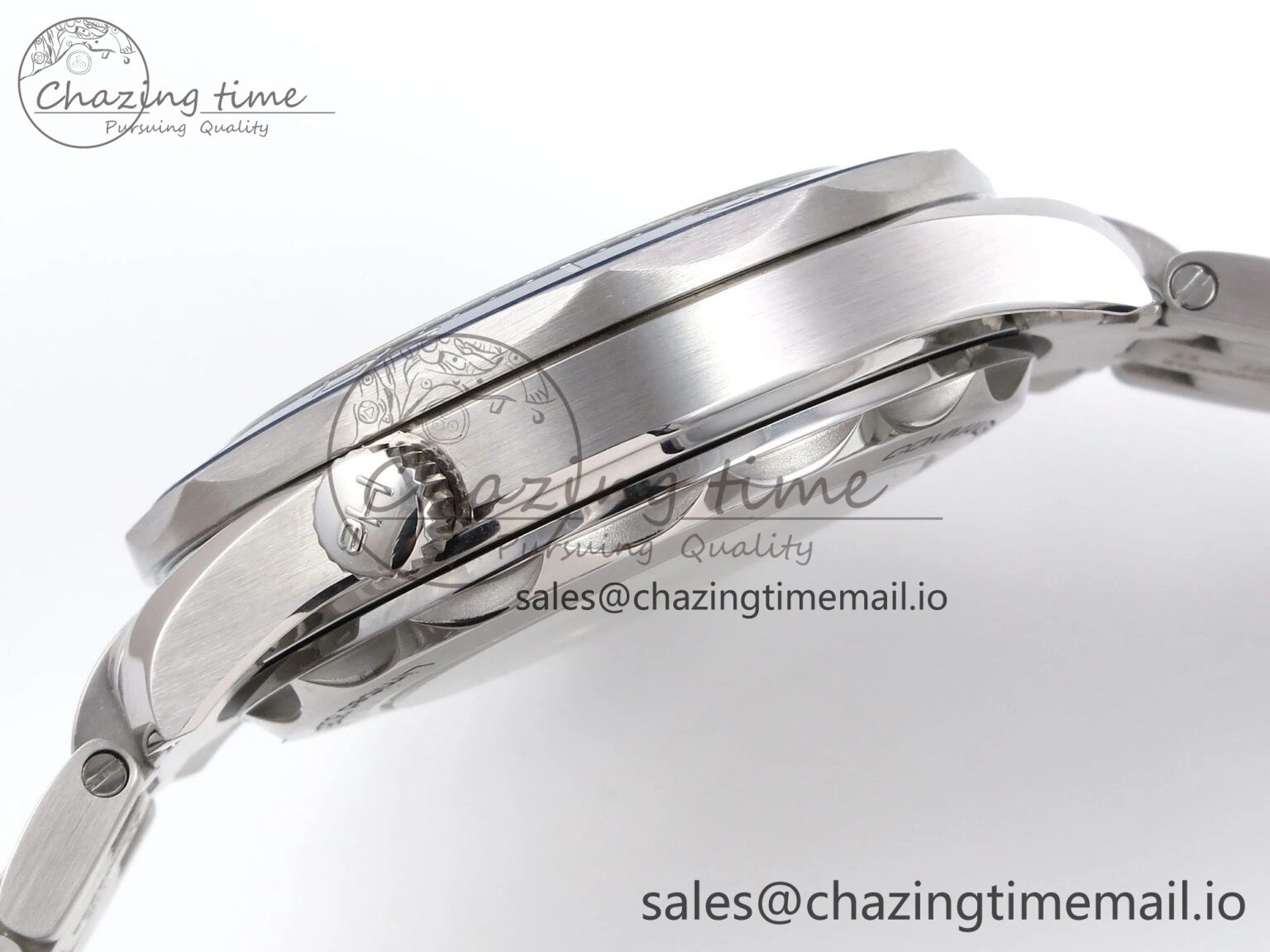 Seamaster Diver 300M OMF 1:1 Best Edition Blue Red Ceramic White Dial on SS Bracelet A SmoothTexture 7705