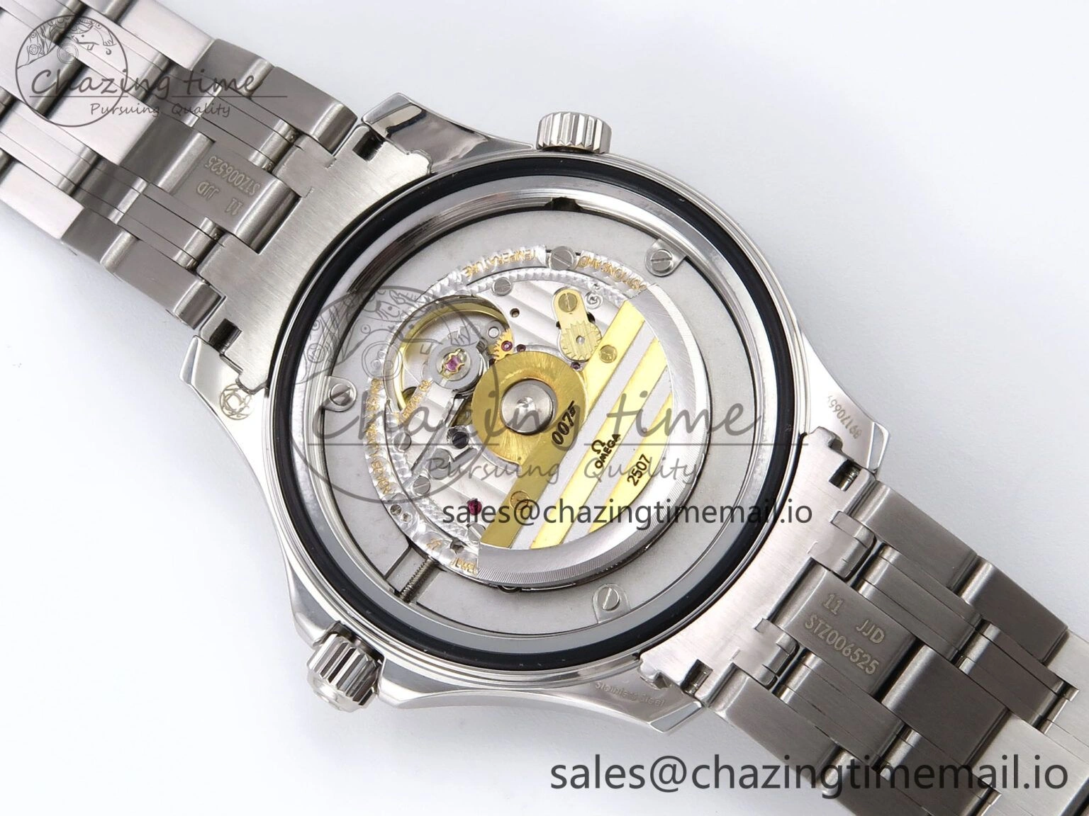 Seamaster Diver 300M OMF 1:1 Best Edition Blue Red Ceramic White Dial on SS Bracelet A SmoothTexture 7705