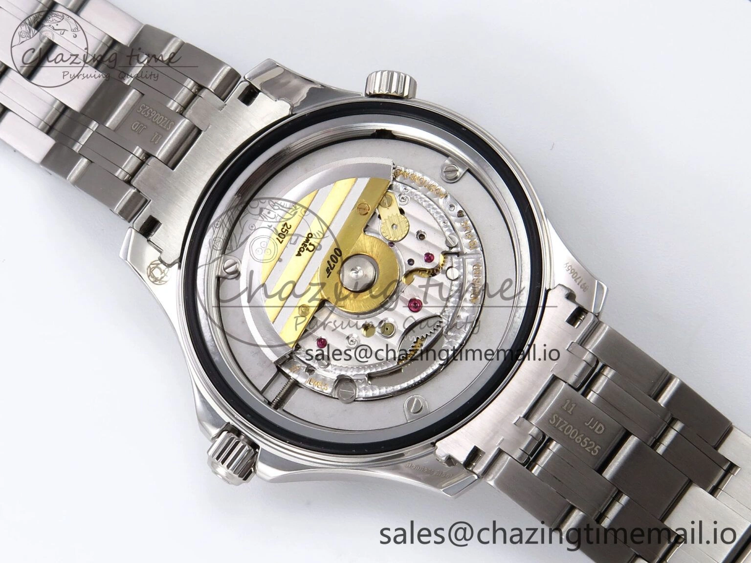 Seamaster Diver 300M OMF 1:1 Best Edition Blue Red Ceramic White Dial on SS Bracelet A SmoothTexture 7705
