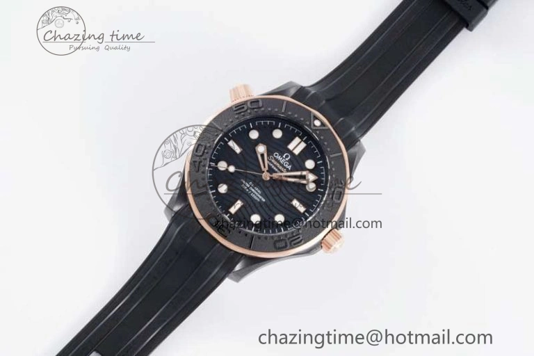 Seamaster Diver 300M ORF 1:1 Best Edition Black Ceramic Black Dial on Black Rubber Strap A TimelessDesign 7794