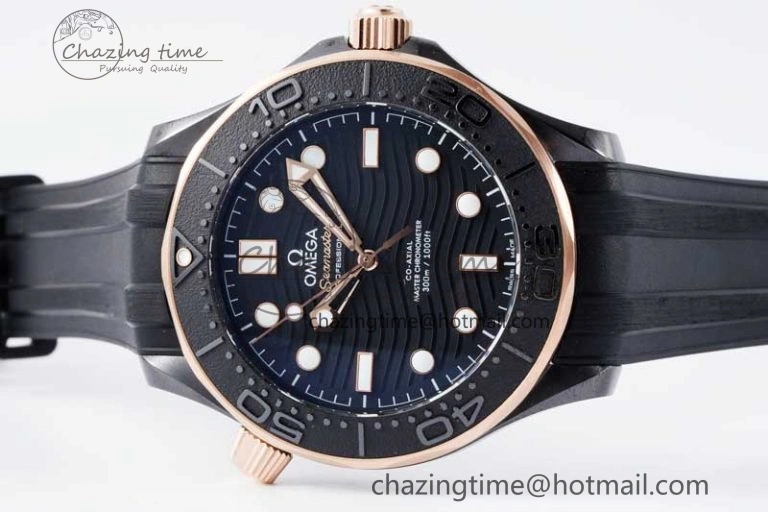 Seamaster Diver 300M ORF 1:1 Best Edition Black Ceramic Black Dial on Black Rubber Strap A TimelessDesign 7794