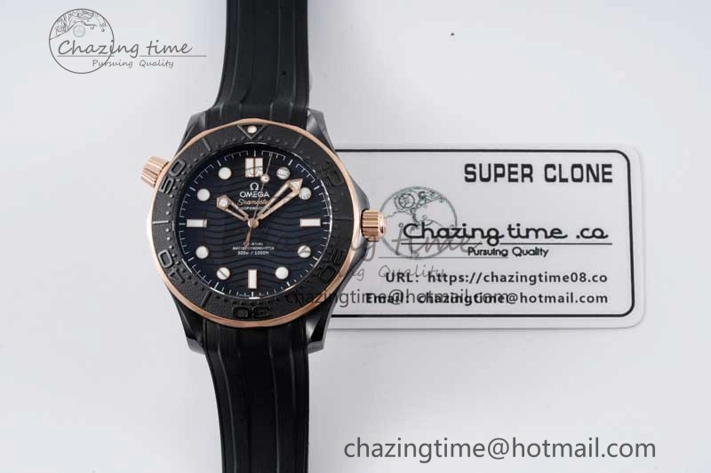 Seamaster Diver 300M ORF 1:1 Best Edition Black Ceramic Black Dial on Black Rubber Strap A TimelessDesign 7794
