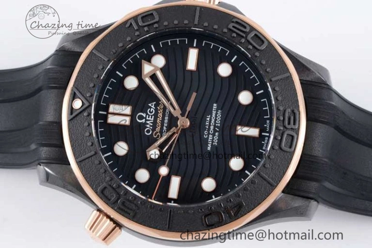Seamaster Diver 300M ORF 1:1 Best Edition Black Ceramic Black Dial on Black Rubber Strap A TimelessDesign 7794