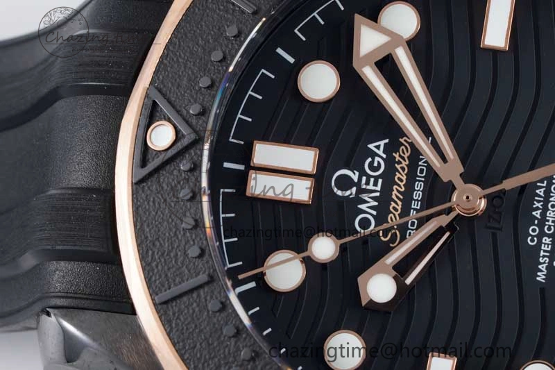 Seamaster Diver 300M ORF 1:1 Best Edition Black Ceramic Black Dial on Black Rubber Strap A TimelessDesign 7794