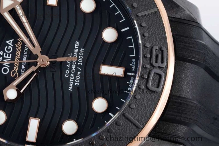 Seamaster Diver 300M ORF 1:1 Best Edition Black Ceramic Black Dial on Black Rubber Strap A TimelessDesign 7794