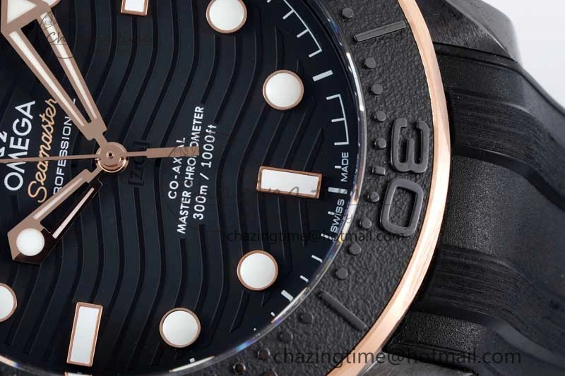 Seamaster Diver 300M ORF 1:1 Best Edition Black Ceramic Black Dial on Black Rubber Strap A TimelessDesign 7794