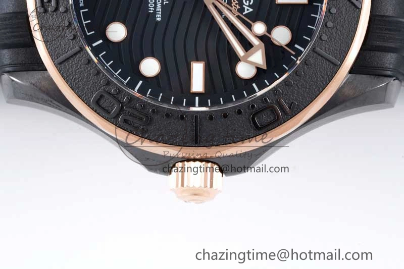 Seamaster Diver 300M ORF 1:1 Best Edition Black Ceramic Black Dial on Black Rubber Strap A TimelessDesign 7794