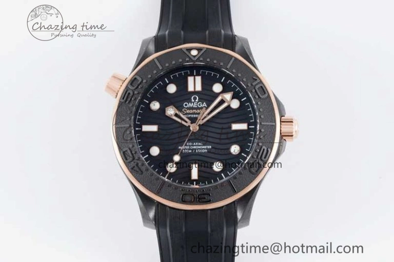 Seamaster Diver 300M ORF 1:1 Best Edition Black Ceramic Black Dial on Black Rubber Strap A TimelessDesign 7794