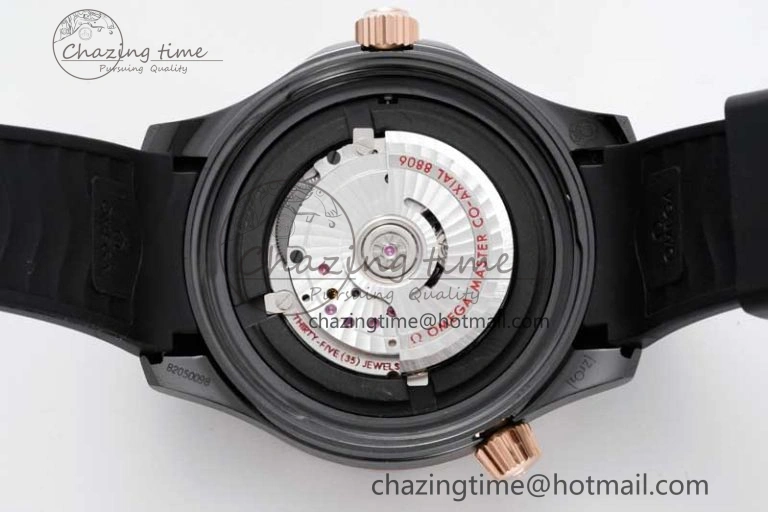 Seamaster Diver 300M ORF 1:1 Best Edition Black Ceramic Black Dial on Black Rubber Strap A TimelessDesign 7794