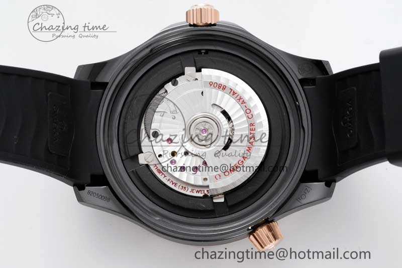 Seamaster Diver 300M ORF 1:1 Best Edition Black Ceramic Black Dial on Black Rubber Strap A TimelessDesign 7794