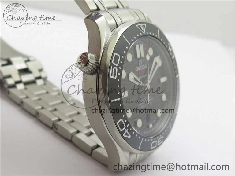 Chic Seamaster Diver 300M ORF 1:1 Best Edition Black Ceramic Black Dial on SS Bracelet A 7870