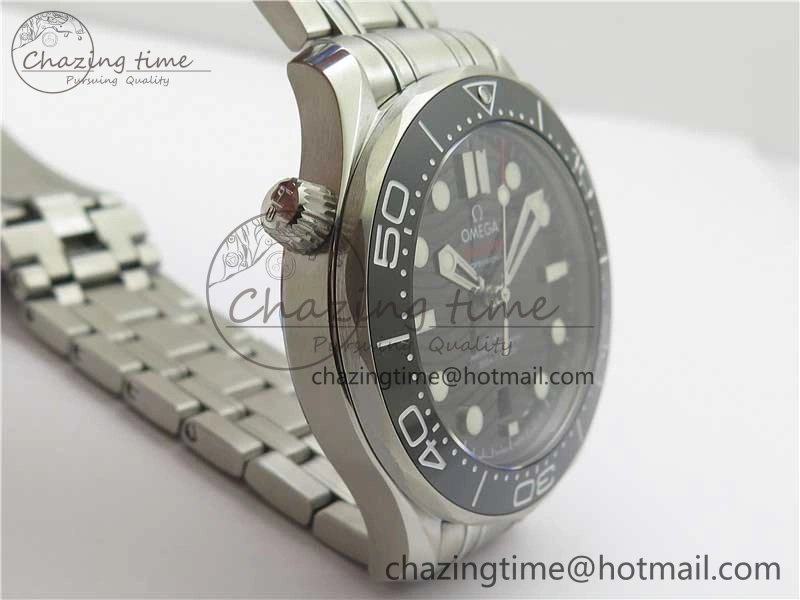 Chic Seamaster Diver 300M ORF 1:1 Best Edition Black Ceramic Black Dial on SS Bracelet A 7870