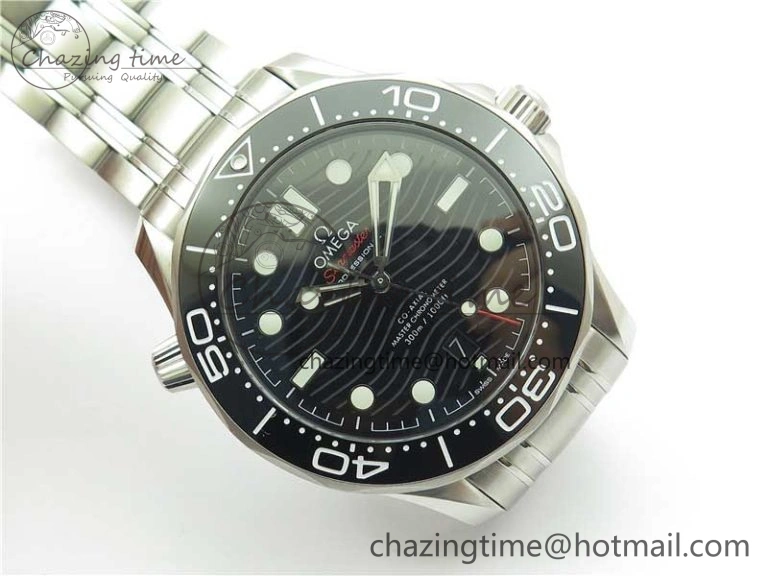 Chic Seamaster Diver 300M ORF 1:1 Best Edition Black Ceramic Black Dial on SS Bracelet A 7870