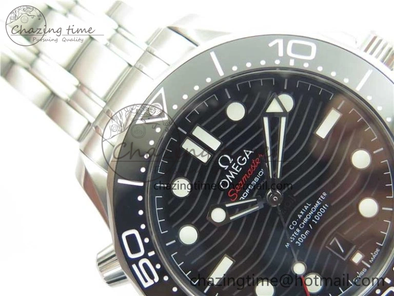Chic Seamaster Diver 300M ORF 1:1 Best Edition Black Ceramic Black Dial on SS Bracelet A 7870