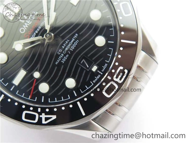 Chic Seamaster Diver 300M ORF 1:1 Best Edition Black Ceramic Black Dial on SS Bracelet A 7870