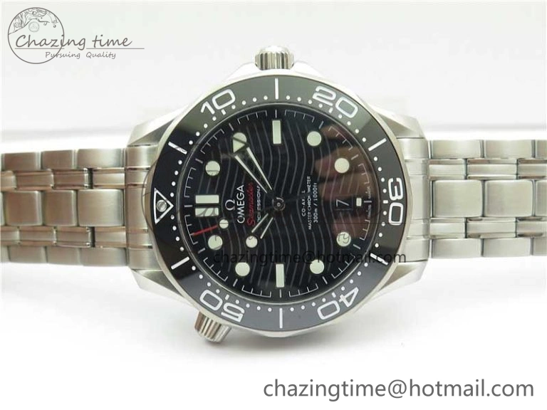 Chic Seamaster Diver 300M ORF 1:1 Best Edition Black Ceramic Black Dial on SS Bracelet A 7870