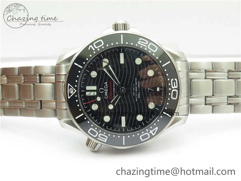 Chic Seamaster Diver 300M ORF 1:1 Best Edition Black Ceramic Black Dial on SS Bracelet A 7870
