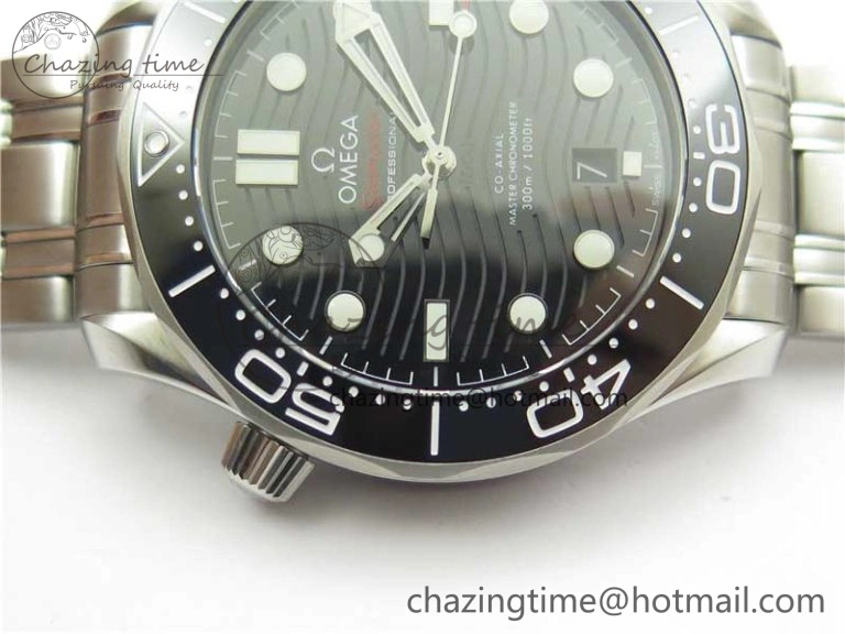 Chic Seamaster Diver 300M ORF 1:1 Best Edition Black Ceramic Black Dial on SS Bracelet A 7870