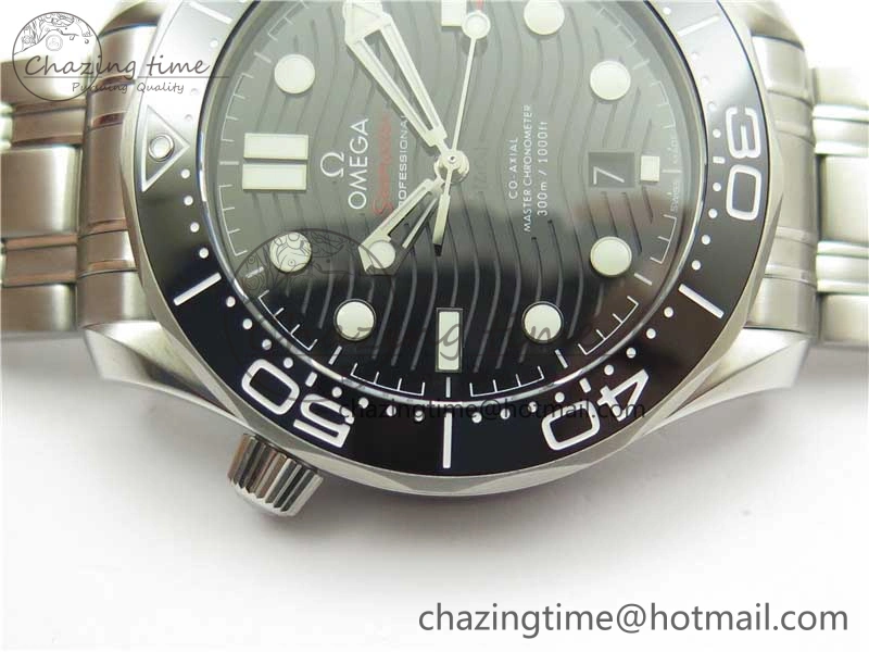 Chic Seamaster Diver 300M ORF 1:1 Best Edition Black Ceramic Black Dial on SS Bracelet A 7870