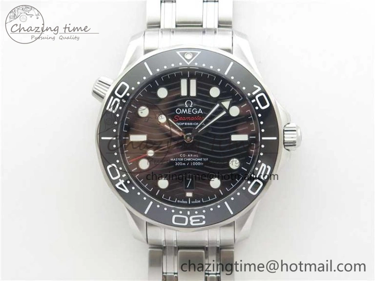 Chic Seamaster Diver 300M ORF 1:1 Best Edition Black Ceramic Black Dial on SS Bracelet A 7870