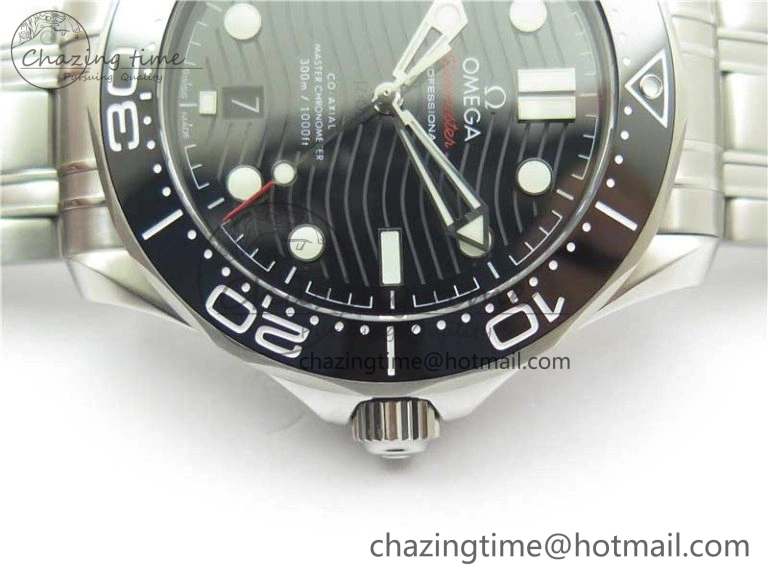 Chic Seamaster Diver 300M ORF 1:1 Best Edition Black Ceramic Black Dial on SS Bracelet A 7870