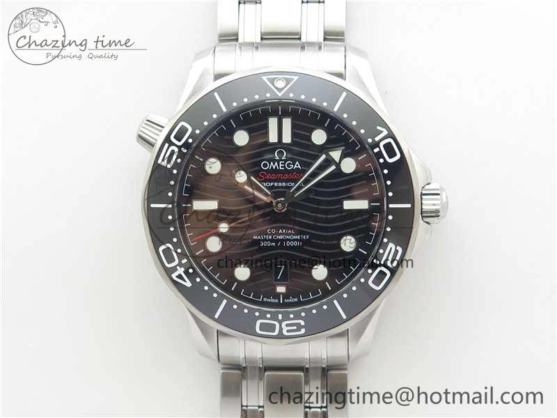 Chic Seamaster Diver 300M ORF 1:1 Best Edition Black Ceramic Black Dial on SS Bracelet A 7870