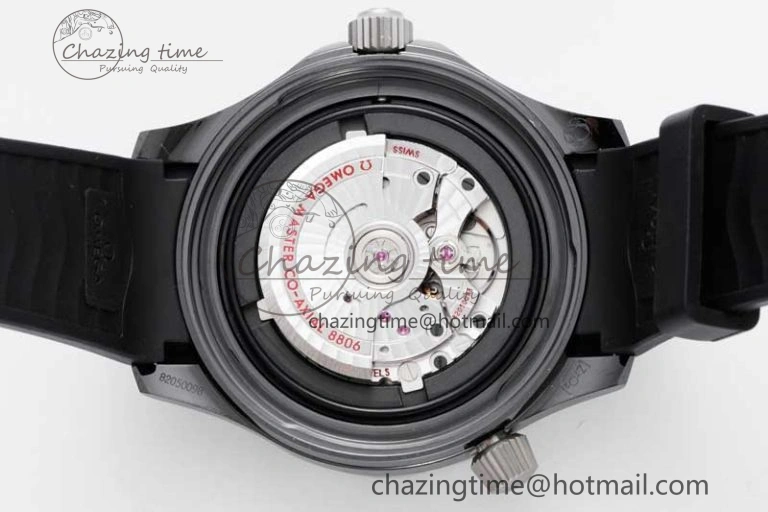 Seamaster Diver 300M ORF 1:1 Best Edition Black Ceramic  TI Black Dial on Black Rubber Strap A FlexibleFit 7793